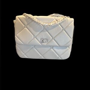 Gilda Paris off-white large quilted handbag/purse
